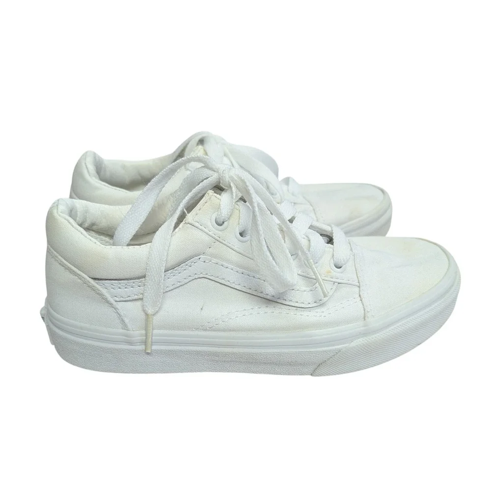 VANS Old Skool True White Sneakers Low Top Canvas‎ Skate Shoe Unisex Kids 3